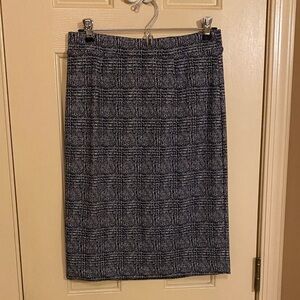 41 Hawthorn Navy and Gray Checkered Pencil Skirt